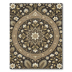 Antique Gold Floral Medallion Composition Rug
