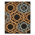 Copper and Silver Geometric Hexagon Rug