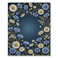Wildflower Meadow Navy Botanical Frame Rug