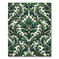 Emerald Green Baroque Floral Swirl Rug