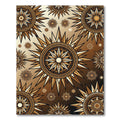 Golden Celestial Sunburst Geometric Medallion Rug