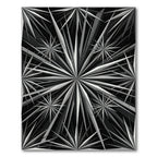Sharp Black White Starburst Rays Rug