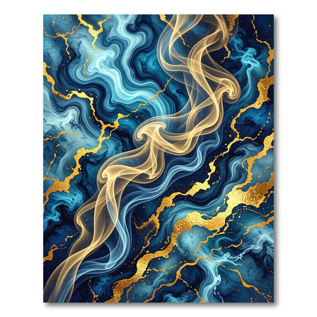 Golden Liquid Marble Abstract Wave Rug