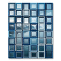 Modern Blue Sea Coast Window Grid Rug