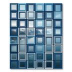 Modern Blue Sea Coast Window Grid Rug