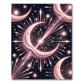 Celestial Pink Moonburst Starry Radiance Rug
