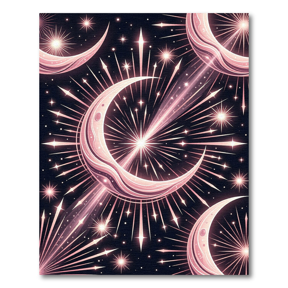 Celestial Pink Moonburst Starry Radiance Rug