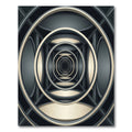 Modern Gold Circular Infinity Tunnel Rug