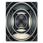 Modern Gold Circular Infinity Tunnel Rug