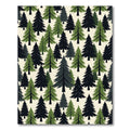 Earthy Green Forest Pine Tree Rug
