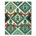 Southwestern Teal Abstract Geometric Landscape Rug
