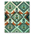 Southwestern Teal Abstract Geometric Landscape Rug