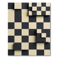 Modern Monochrome Geometric Checkered Relief Rug
