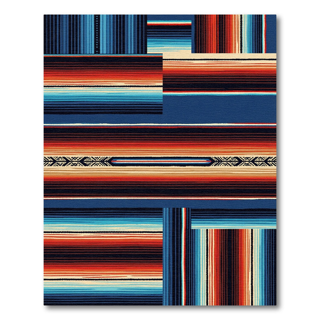 Vibrant Southwestern Sunset Striped Area Rug