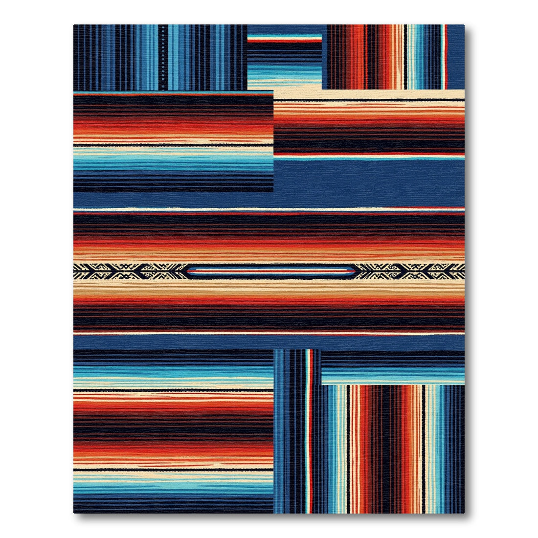 Vibrant Southwestern Sunset Striped Area Rug
