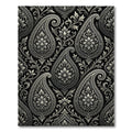 Classic Black White Paisley Floral Rug