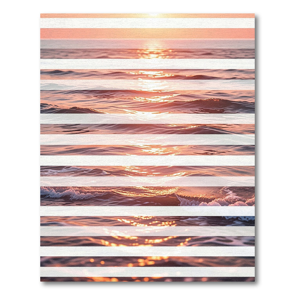Sunset Ocean Wave Horizon Stripped Rug