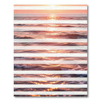 Sunset Ocean Wave Horizon Stripped Rug
