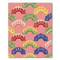 Whimsical Colorful Bridge Fruit Grid Rug