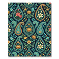 Navy Floral Paisley Medallion Rug