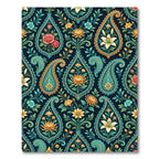 Navy Floral Paisley Medallion Rug
