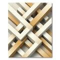 Modern Geometric Interlocking Beige Architectural Rug