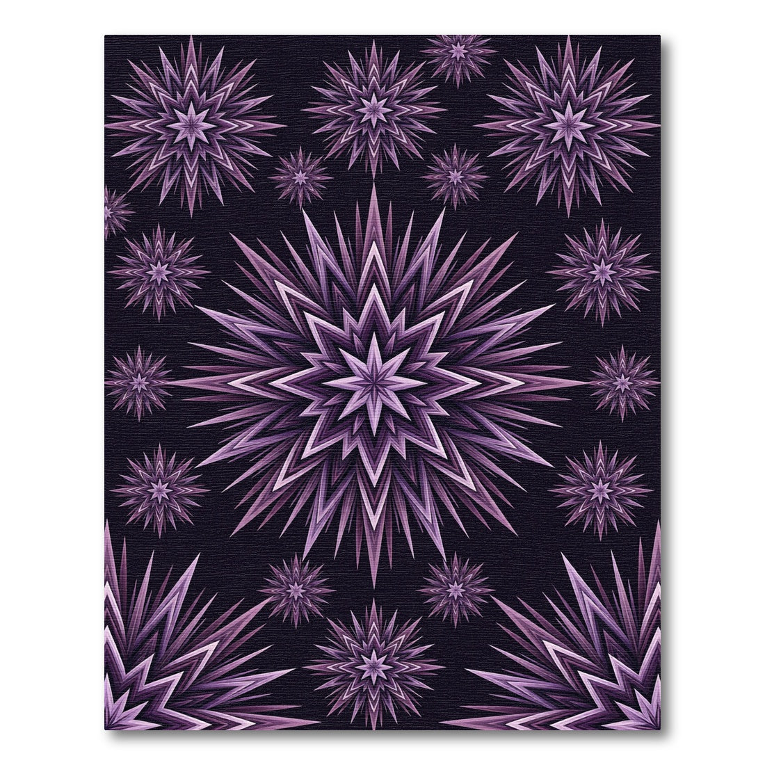 Purple Starburst Radiating Geometric Rug