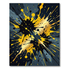 Bold Black and Gold Abstract Splash Rug
