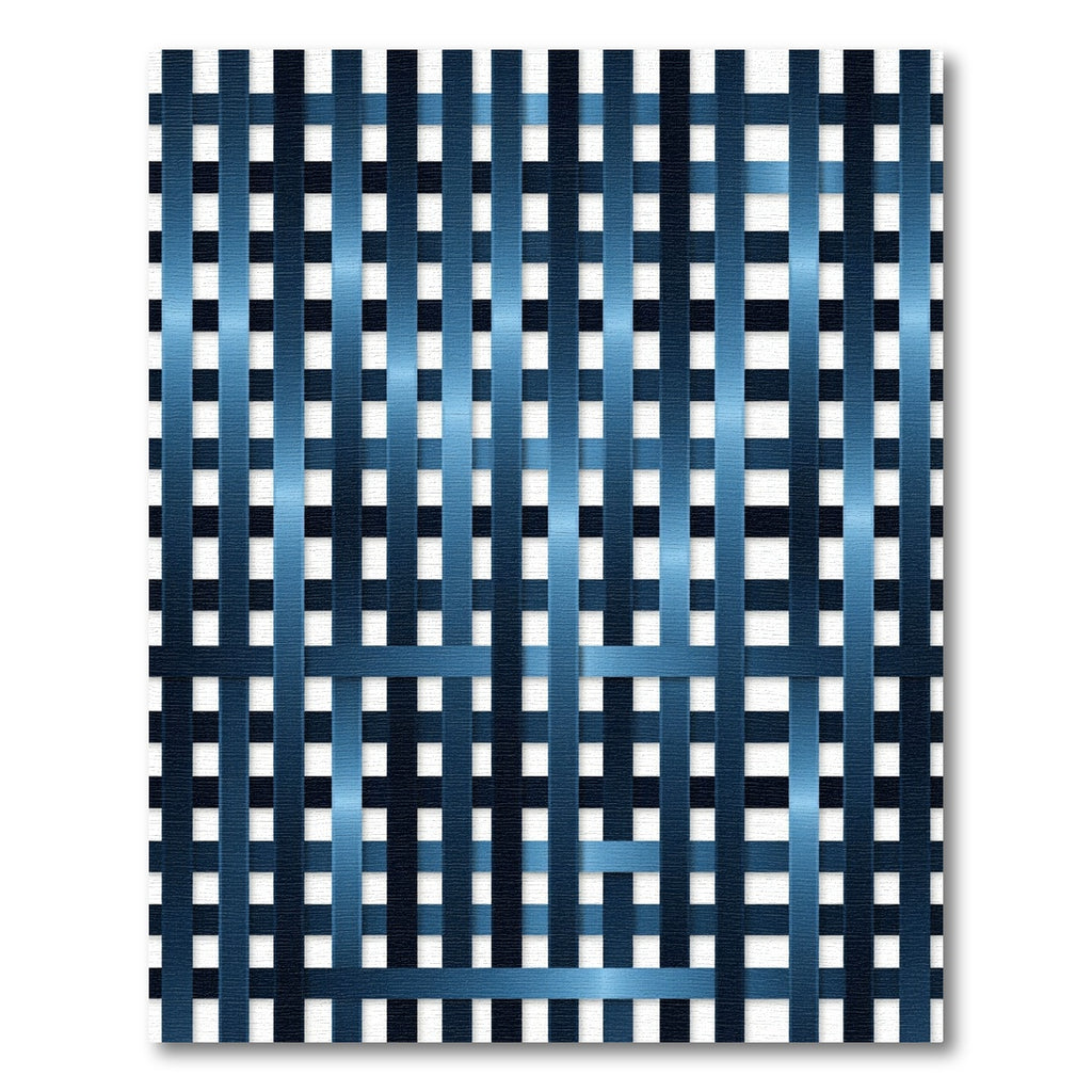 Deep Blue Woven Stripe Rug