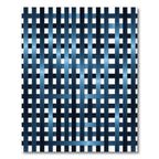 Deep Blue Woven Stripe Rug