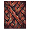 Rustic Crimson Intersecting Wood Lattice Rug