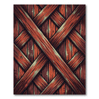 Rustic Crimson Intersecting Wood Lattice Rug