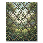 Intertwined Vine Lattice Green Botanical Rug