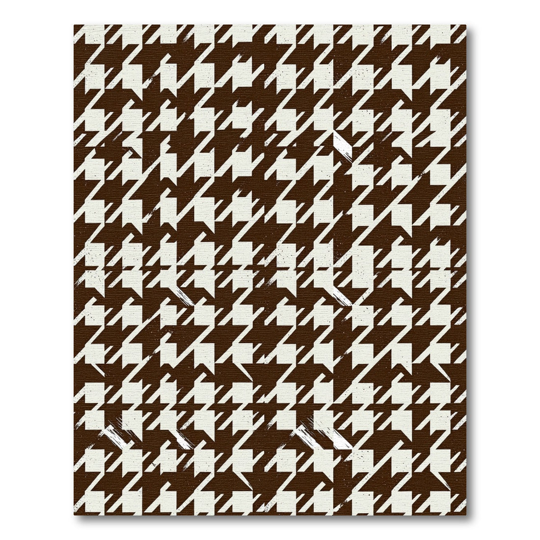 Brown Cream Houndstooth Geometric Rug