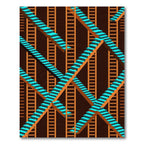 Geometric Teal Staircase Illusion Rug