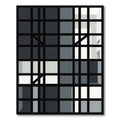 Monochromatic Gray Grid Composition Rug