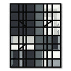 Monochromatic Gray Grid Composition Rug