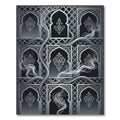 Ornate Dark Gray Archway Smoke Rug