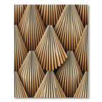 Wooden Pleated Cone Arrangement Rug