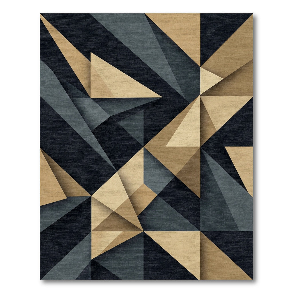 Modern Geometric Charcoal and Gold Abstract Rug