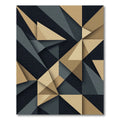 Modern Geometric Charcoal and Gold Abstract Rug