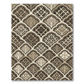 Sepia Arabesque Trellis Layered Rug