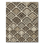 Sepia Arabesque Trellis Layered Rug