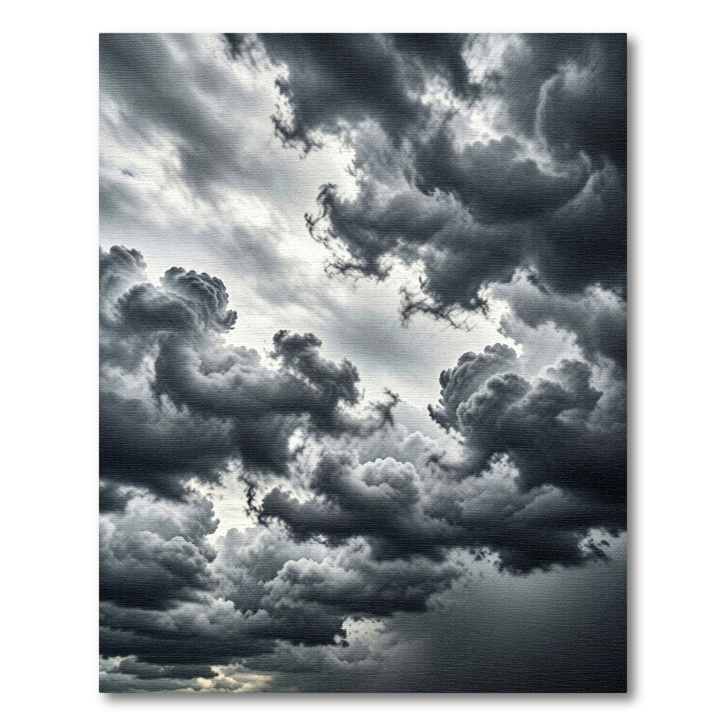 Dramatic Gray Stormy Cloudscape Rug