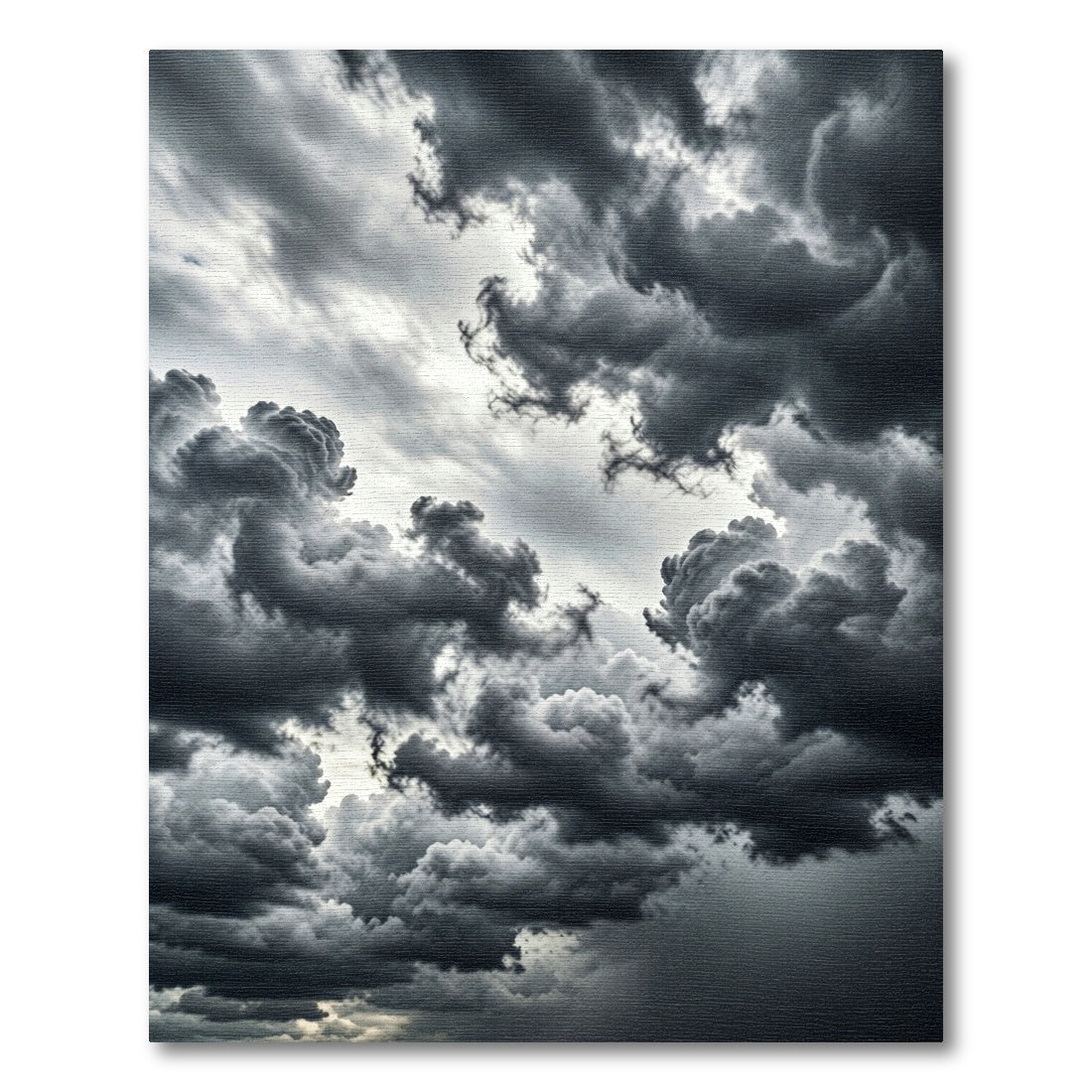 Dramatic Gray Stormy Cloudscape Rug
