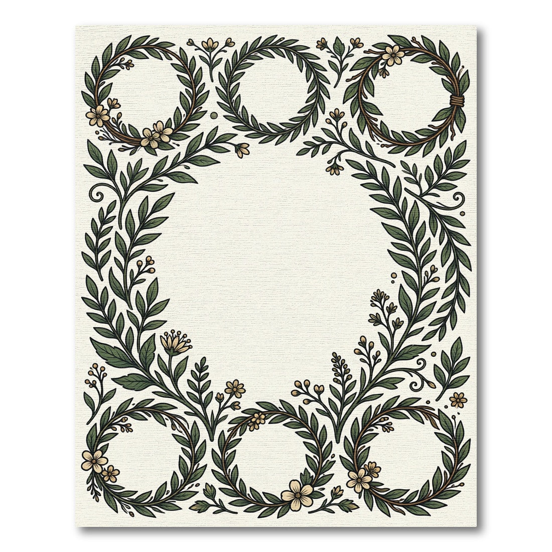 Green Laurel Wreath Floral Arrangement Rug