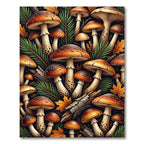 Enchanted Forest Mushroom Autumn Foliage Rug