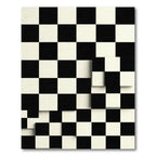 Black White Checkerboard Dimensional Squares Rug