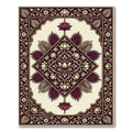 Ornate Burgundy Lotus Floral Medallion Rug