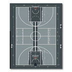 Minimalist Gray Monochrome Basketball Court Graphics Rug